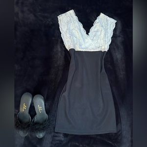 Lace White & Black Cocktail Dress